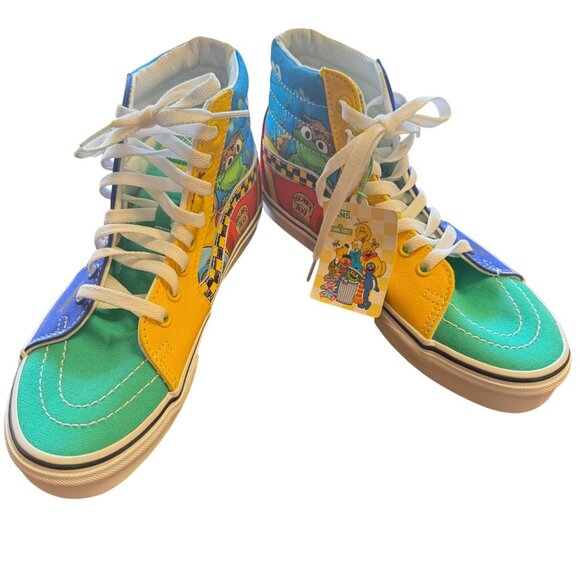 Vans X Sesame Street Sk8-Hi Shoes W 7.5 M 6 Oscar The Grouch Elmo Big Bird Grove - Picture 1 of 7